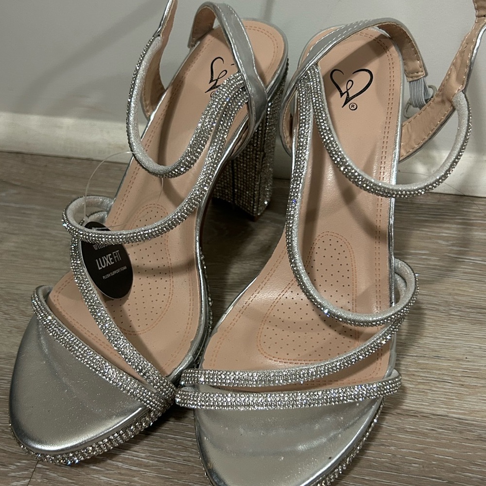Windsor Silver Rhinestone Heels